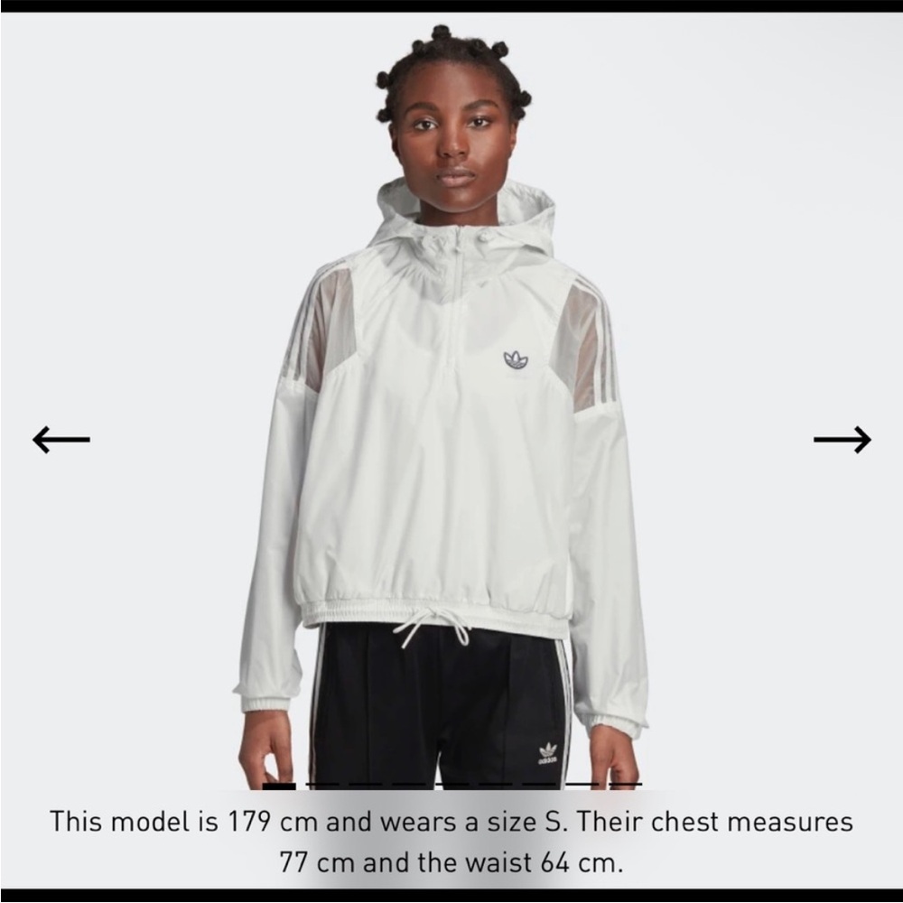 🦋. NWT.  adidas White Hooded Jacket S